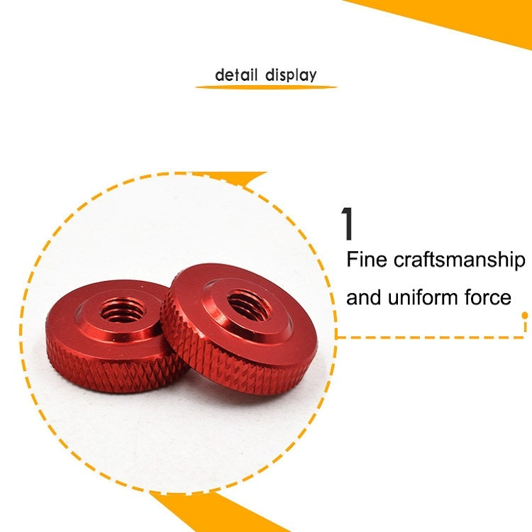 10 PCS Knurled Aluminum Alloy Single Layer Hand Tight Nut, Product specification: M6-D20*5Red