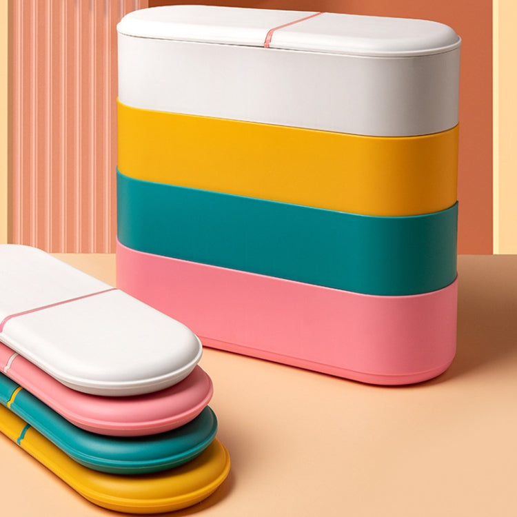 Household Battery Storage Box Data Cable Charger Storage Organizer Box, Color: Pink Single Layer
