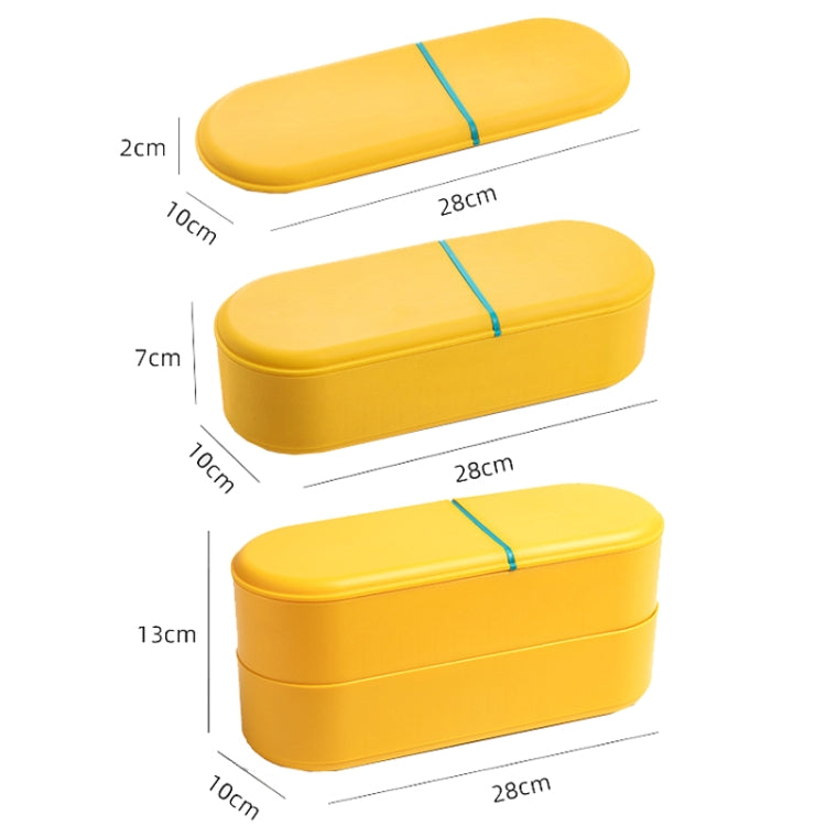 Household Battery Storage Box Data Cable Charger Storage Organizer Box, Color: Yellow Single Layer