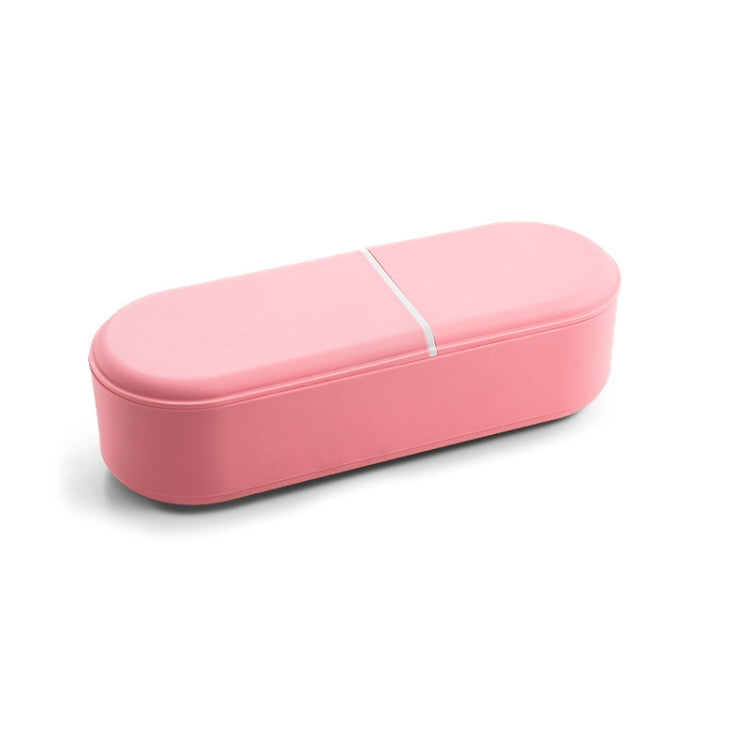 Household Battery Storage Box Data Cable Charger Storage Organizer Box, Color: Pink Double Layer