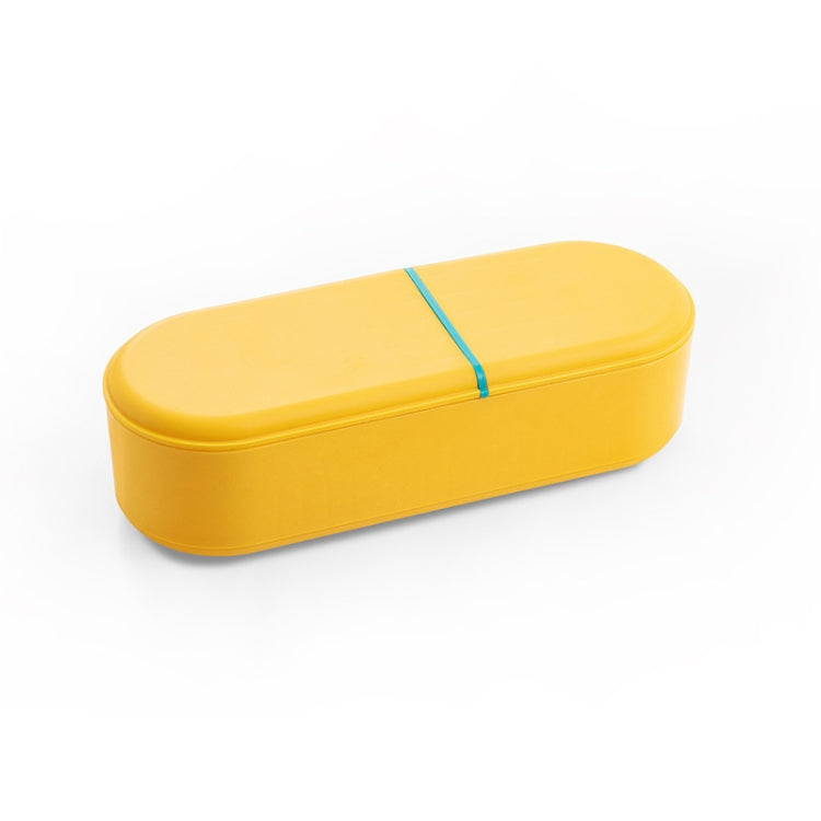 Household Battery Storage Box Data Cable Charger Storage Organizer Box, Color: Yellow Double Layer