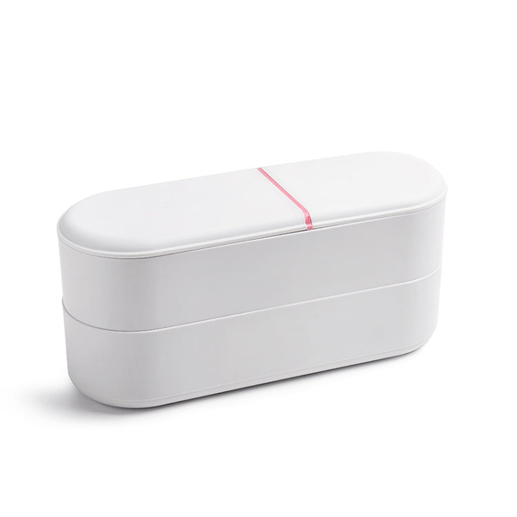 Household Battery Storage Box Data Cable Charger Storage Organizer Box, Color: Gray White 3 Layer