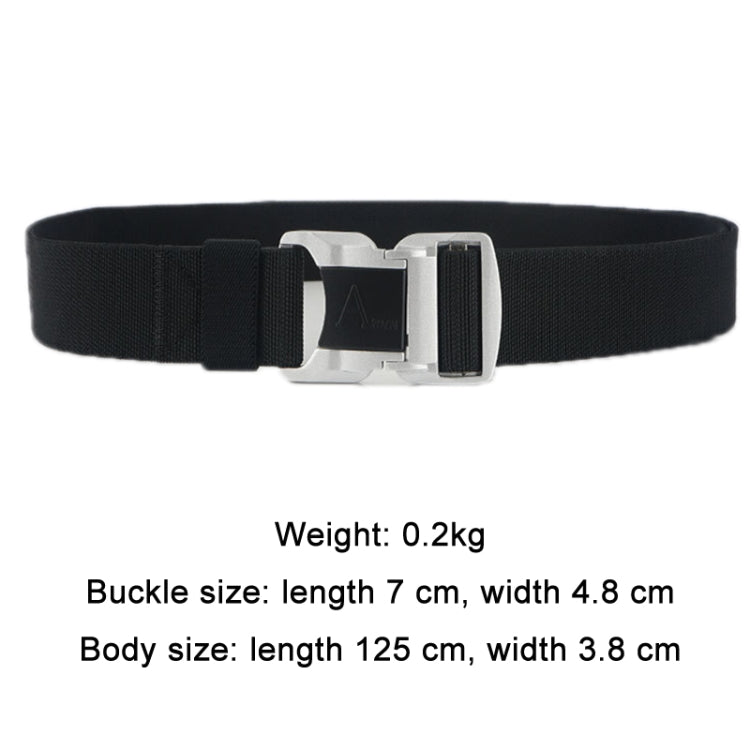 Outdoor Leisure Aluminum Alloy Safety Buckle Belt, Length: 125cm