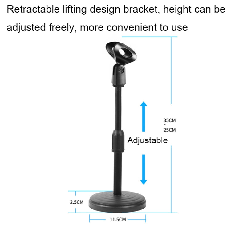HM101 Telescopic Desktop Microphone Stand with Spring Clip