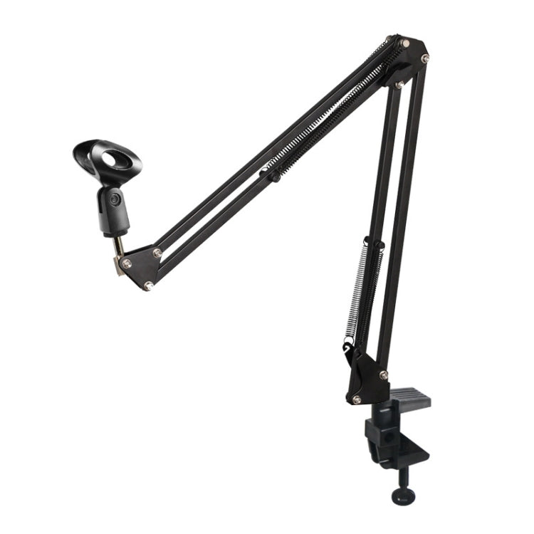 NB35 Microphone Metal Folding Telescopic Cantilever Stand, Spec: Black+Buckle+U-shaped Clip