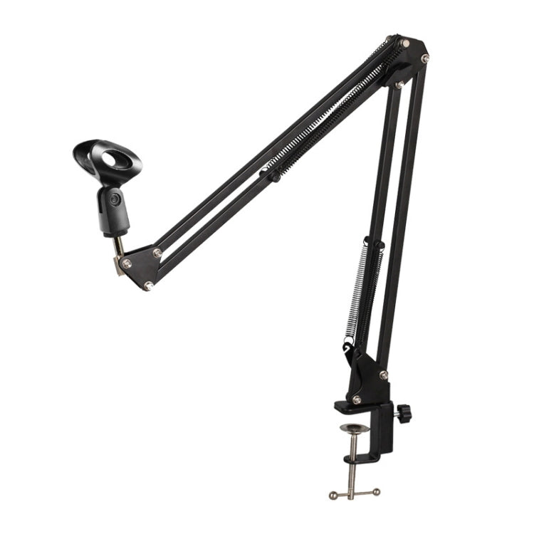 NB35 Microphone Metal Folding Telescopic Cantilever Stand, Spec: Black+Metal+U-shaped Clip