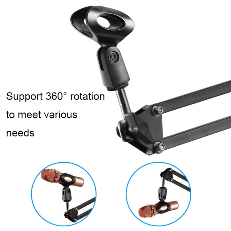 NB35 Microphone Metal Folding Telescopic Cantilever Stand, Spec: White+Metal+U-shaped Clip