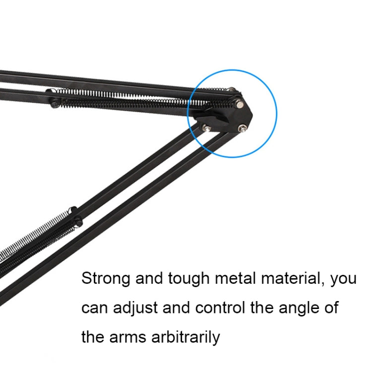 NB35 Microphone Metal Folding Telescopic Cantilever Stand, Spec: White+Metal+U-shaped Clip