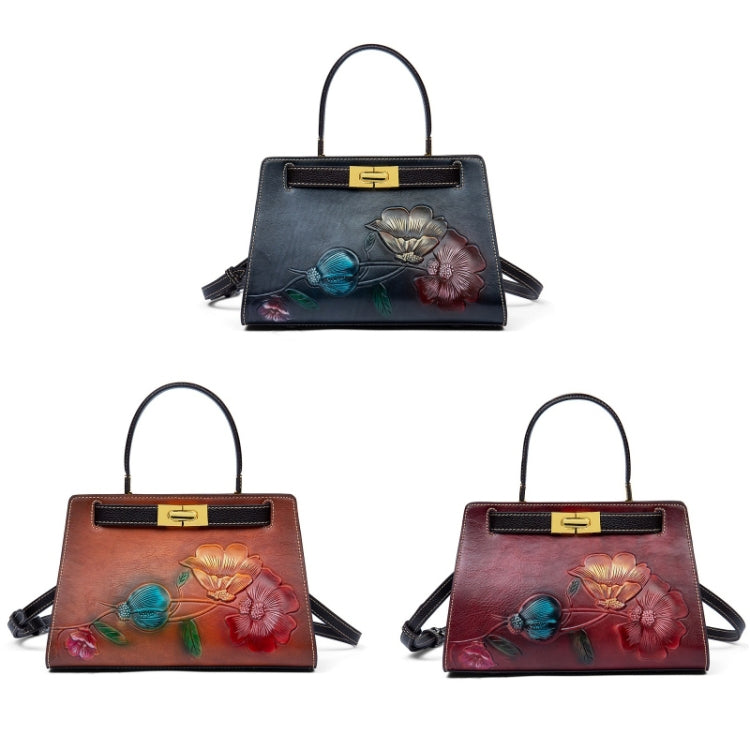 Top Layer Cowhide Embossed Vegetable Tanned Handbag