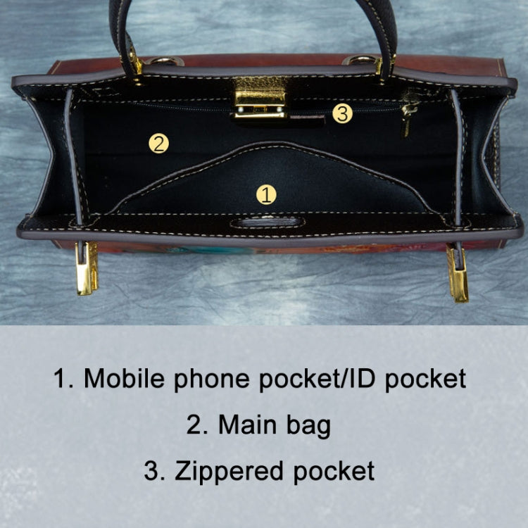 Top Layer Cowhide Embossed Vegetable Tanned Handbag