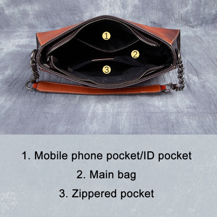 First Layer Cowhide Vintage Ladies Shoulder Underarm Bag