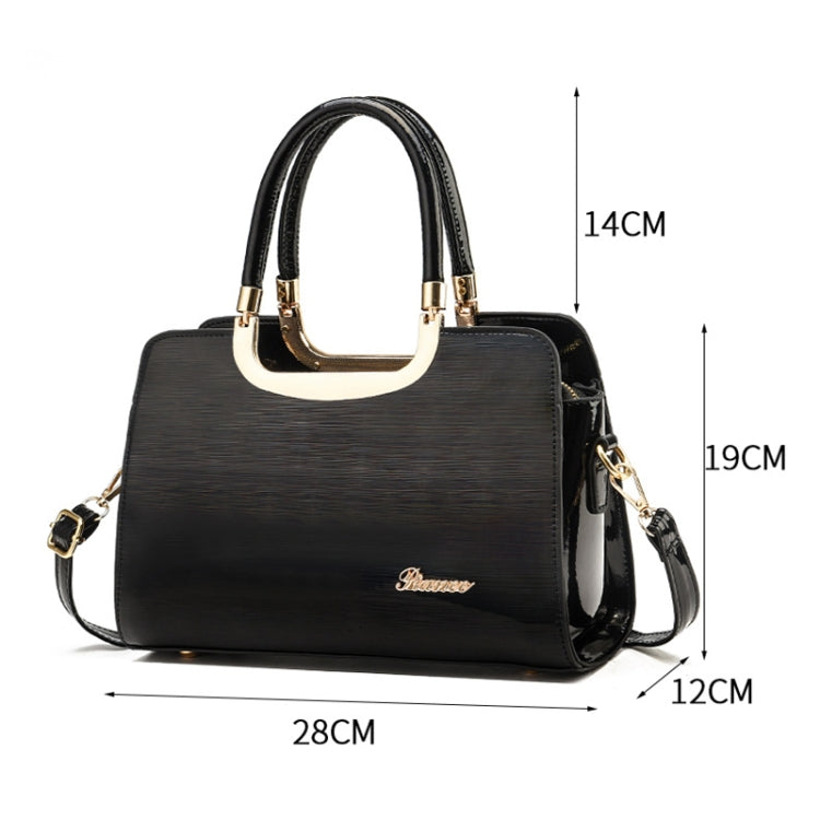 1666 Bright Leather Large Capacity Commuter Handbag