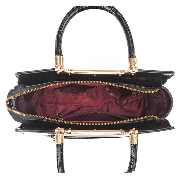 1666 Bright Leather Large Capacity Commuter Handbag
