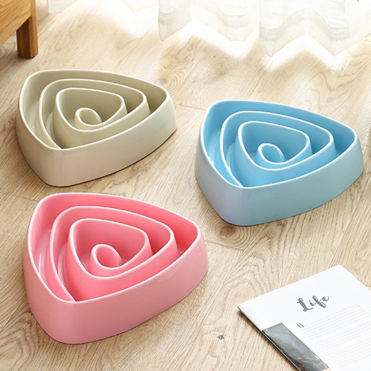 2 PCS Pet Plastic Triangle Anti-Choke Bowl Non-slip Slow Food Dog Bowl