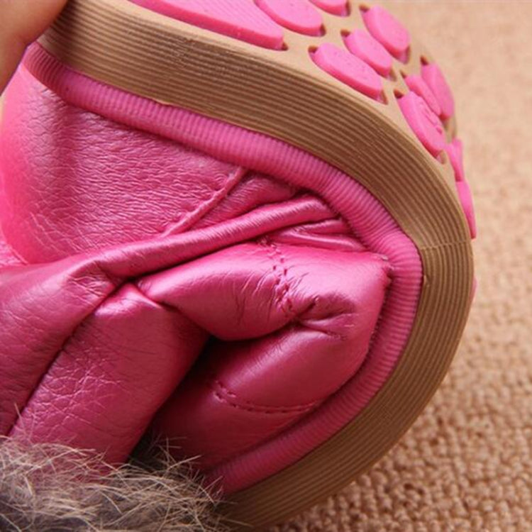 Girls Plush Warm Snow Boots Flat Shoes, Size:22