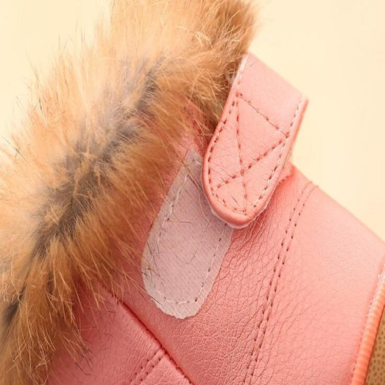 Girls Plush Warm Snow Boots Flat Shoes, Size:27