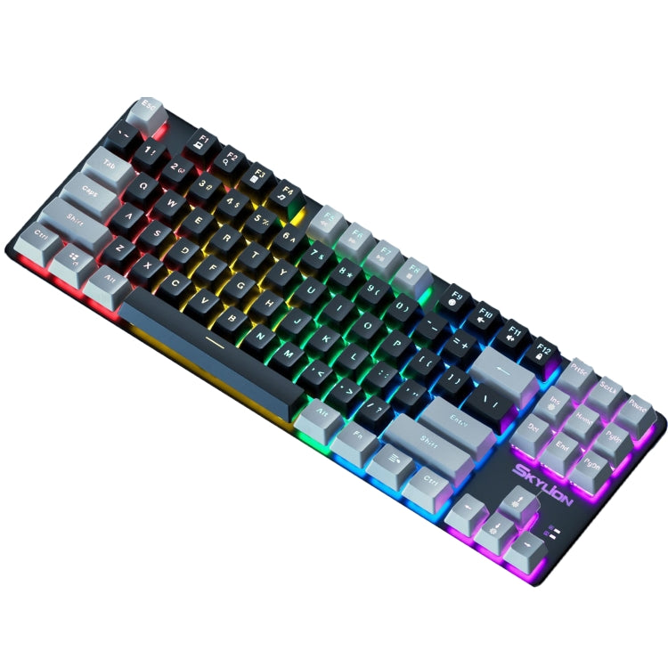 SKYLION H87 Mechanical Green Shaft Wired Computer External Keyboard, Color: Black And Gray