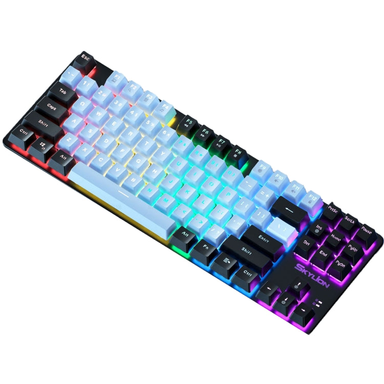 SKYLION H87 Mechanical Green Shaft Wired Computer External Keyboard, Color: Blue And Black