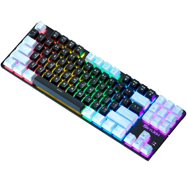 SKYLION H87 Mechanical Green Shaft Wired Computer External Keyboard, Color: Black And Blue