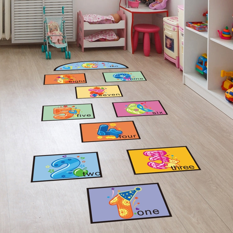 2 PCS Digital Jumping Grid Game Floor Paste Preschool Ground Decoration For Children