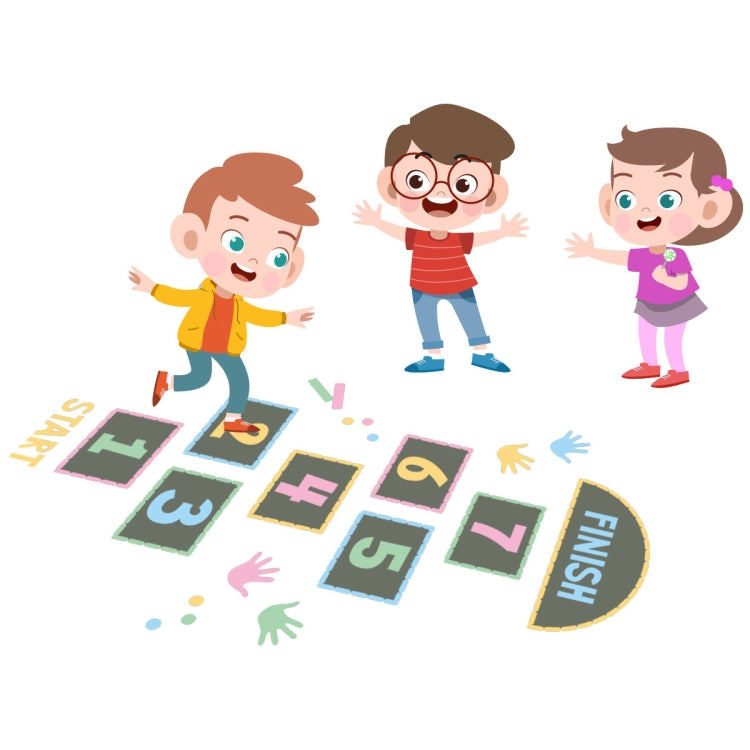 2 PCS Digital Jumping Grid Game Floor Paste Preschool Ground Decoration For Children