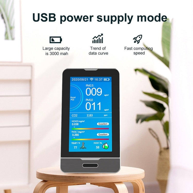DM73B WiFi Smart Carbon Dioxide Formaldehyde Dust Detector With Time Record