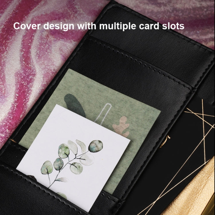 A6 Combination Lock Loose-leaf Book Bronzing PU Leather Notebook