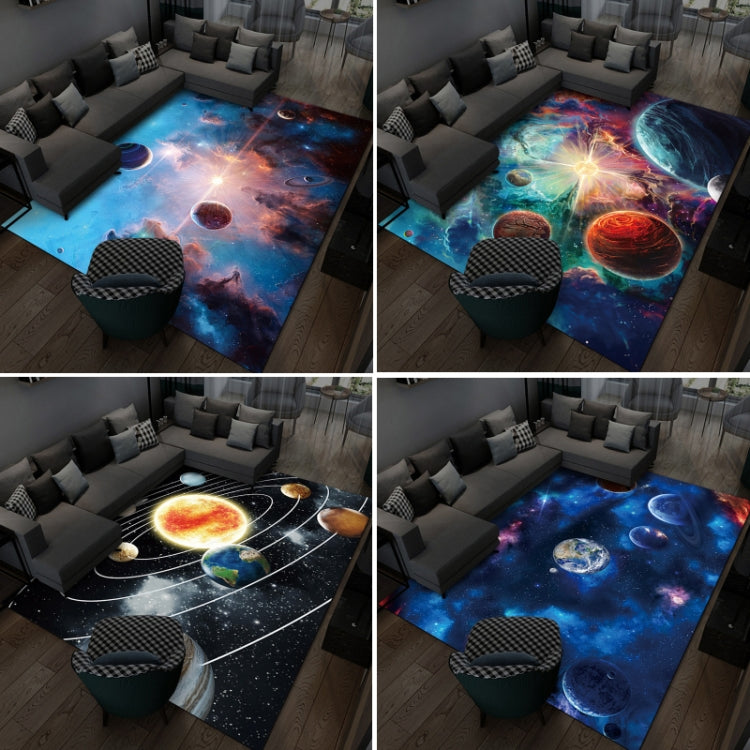 3D Visual Cartoon Cosmic Planet Living Room Carpet, Size: 50x80cm