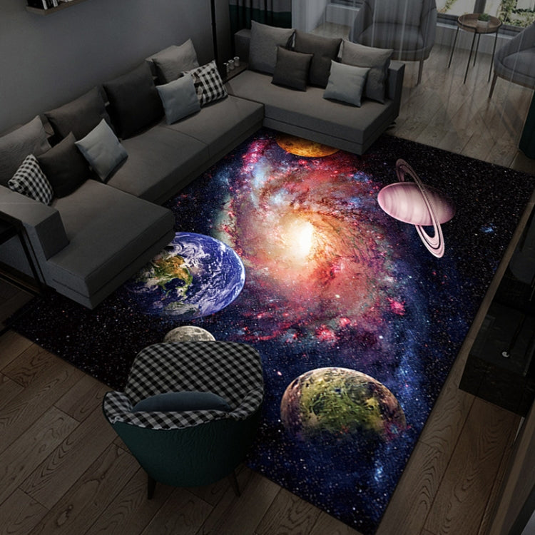 3D Visual Cartoon Cosmic Planet Living Room Carpet, Size: 50x80cm