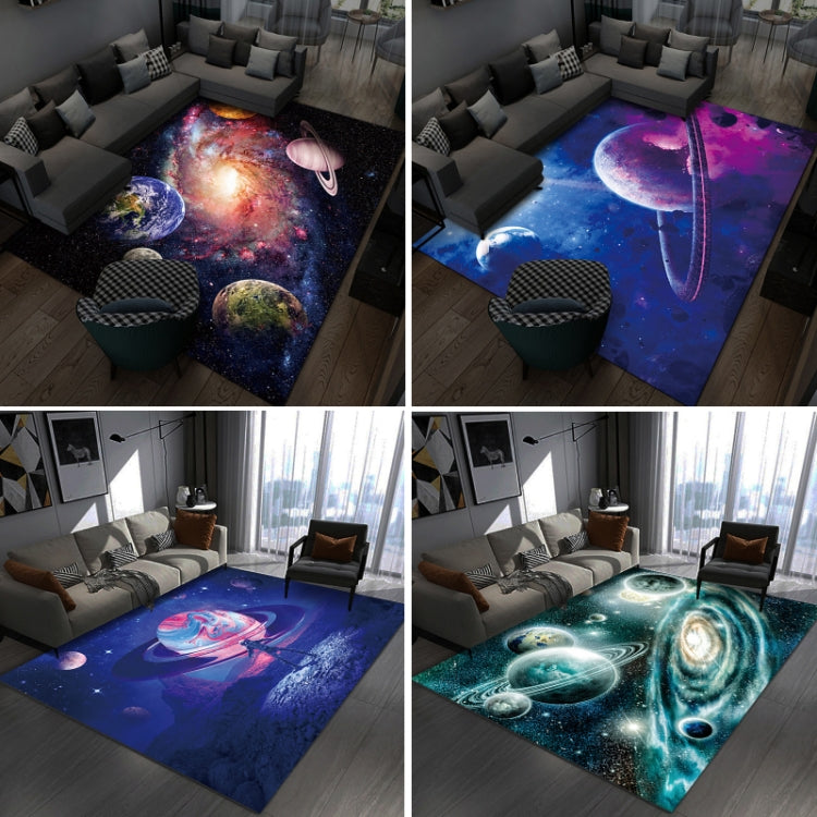 3D Visual Cartoon Cosmic Planet Living Room Carpet, Size: 50x80cm