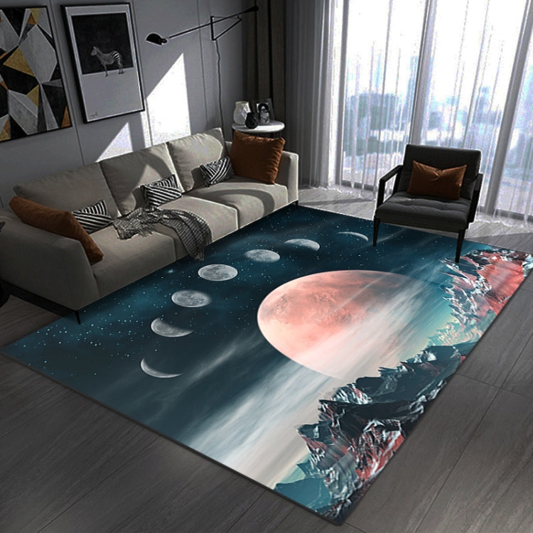 3D Visual Cartoon Cosmic Planet Living Room Carpet, Size: 50x80cm