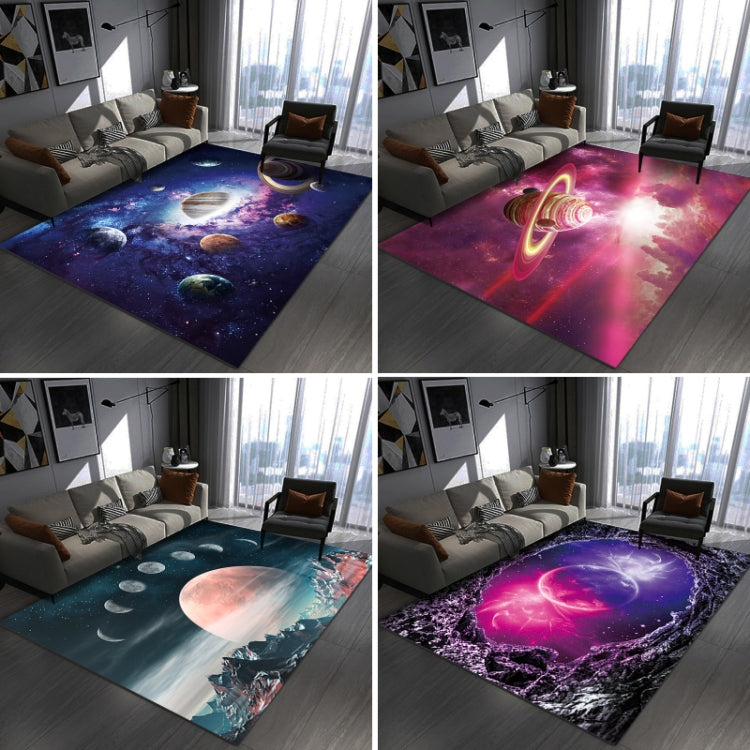 3D Visual Cartoon Cosmic Planet Living Room Carpet, Size: 50x80cm