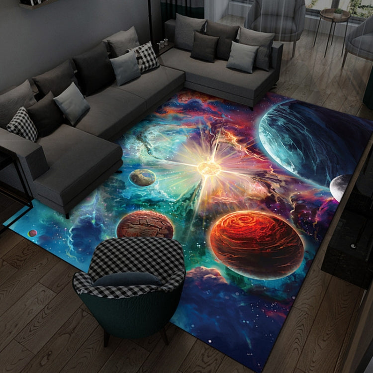3D Visual Cartoon Cosmic Planet Living Room Carpet, Size: 60x90cm