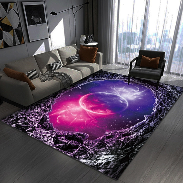 3D Visual Cartoon Cosmic Planet Living Room Carpet, Size: 60x90cm