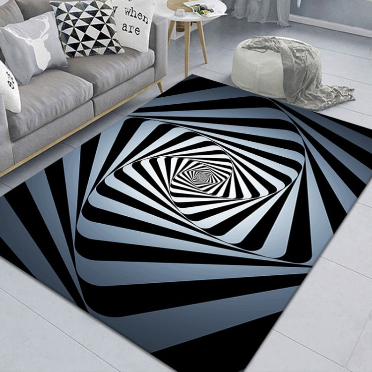3D Stereo Rectangular Visual Geometric Living Room Carpet, Size: 50x80cm