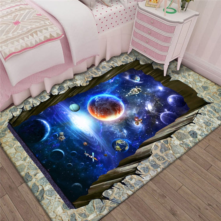 3D Stereo Rectangular Visual Geometric Living Room Carpet, Size: 50x80cm