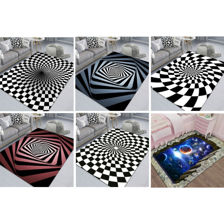 3D Stereo Rectangular Visual Geometric Living Room Carpet, Size: 50x80cm