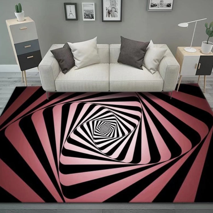 3D Stereo Rectangular Visual Geometric Living Room Carpet, Size: 80x160cm