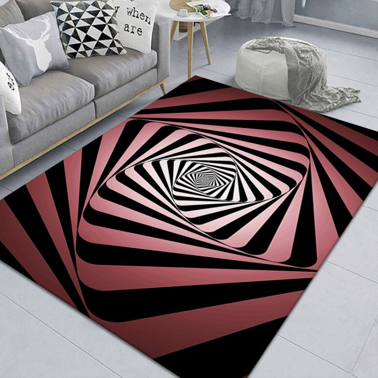 3D Stereo Rectangular Visual Geometric Living Room Carpet, Size: 120x160cm