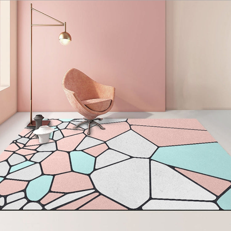 Modern Abstract Geometric Living Room Rug Coffee Table Cushion, Size: 140x200cm