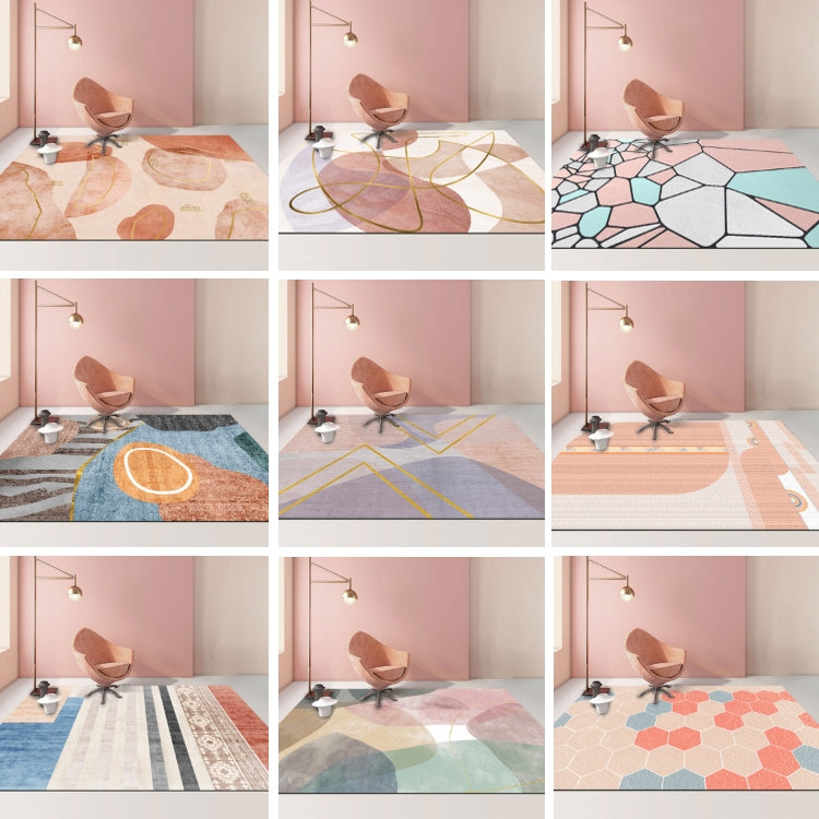 Modern Abstract Geometric Living Room Rug Coffee Table Cushion, Size: 140x200cm