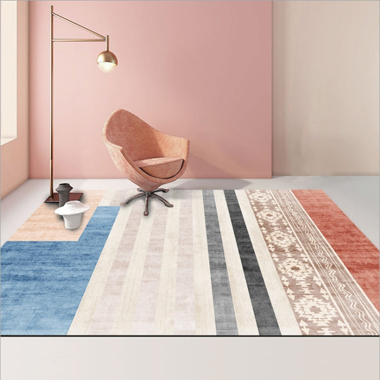 Modern Abstract Geometric Living Room Rug Coffee Table Cushion, Size: 140x200cm