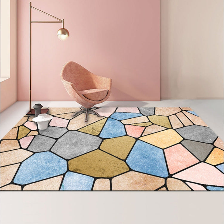 Modern Abstract Geometric Living Room Rug Coffee Table Cushion, Size: 140x200cm