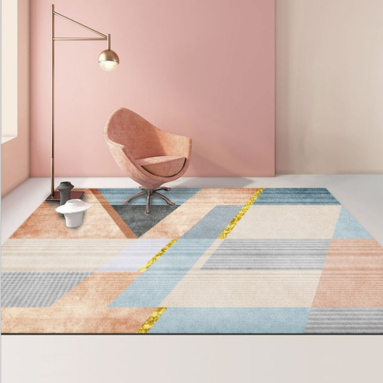 Modern Abstract Geometric Living Room Rug Coffee Table Cushion, Size: 140x200cm