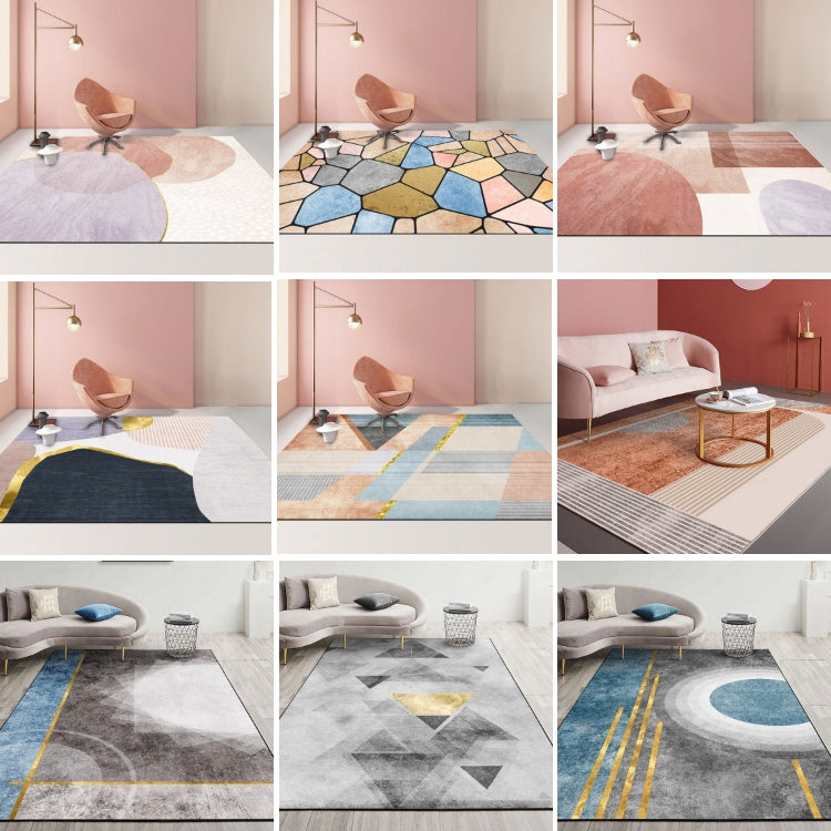 Modern Abstract Geometric Living Room Rug Coffee Table Cushion, Size: 140x200cm