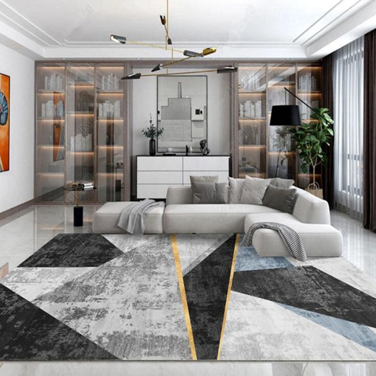 Modern Abstract Geometric Living Room Rug Coffee Table Cushion, Size: 140x200cm