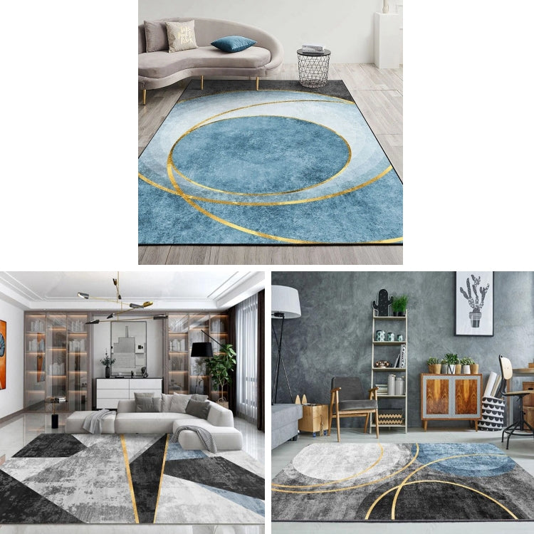 Modern Abstract Geometric Living Room Rug Coffee Table Cushion, Size: 140x200cm