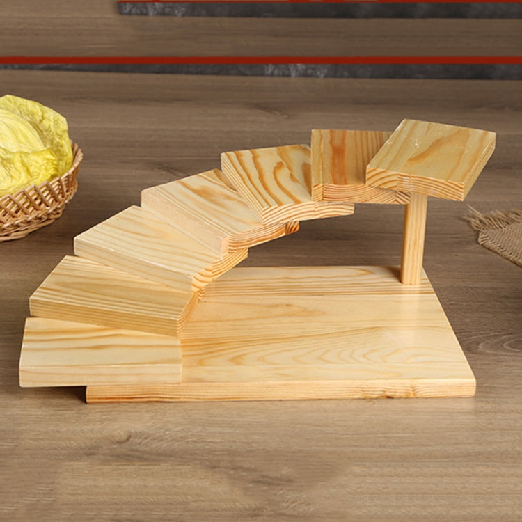 Wood Serving Tray Rotating Steps Meat Plate Sushi Dish, Specification: Seven Steps