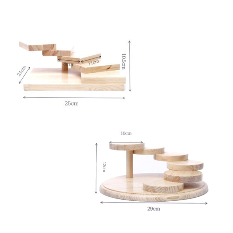 Wood Serving Tray Rotating Steps Meat Plate Sushi Dish, Specification: Seven Steps