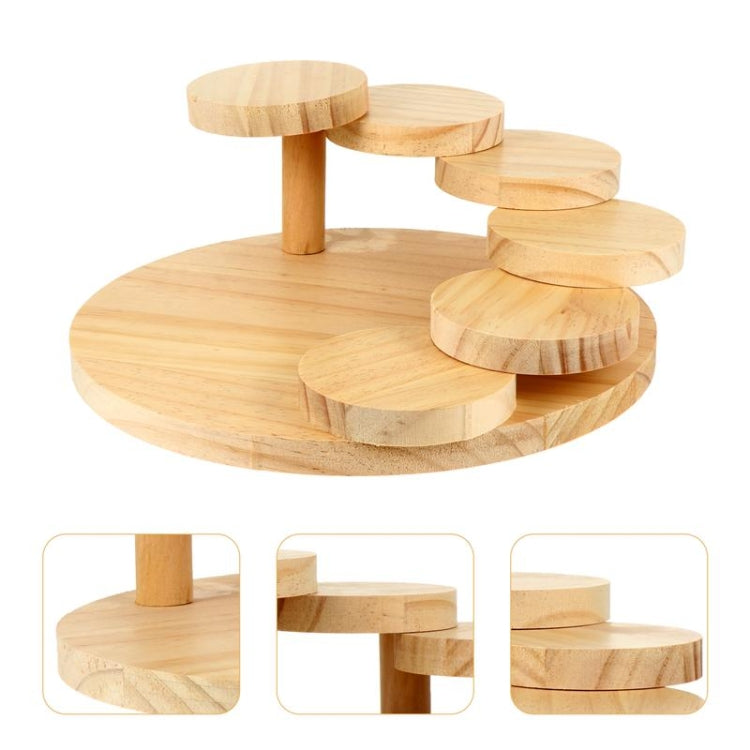 Wood Serving Tray Rotating Steps Meat Plate Sushi Dish, Specification: Seven Steps